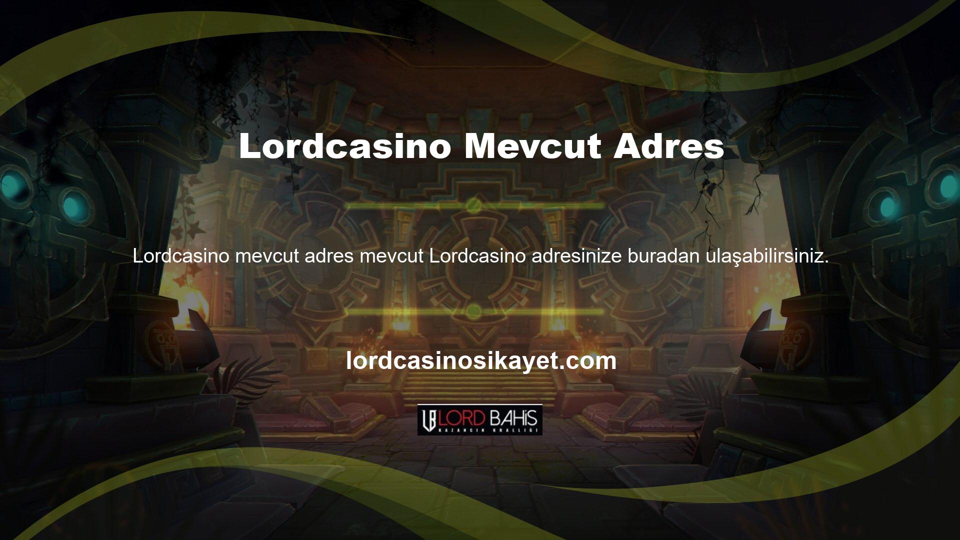 Mevcut Lordcasino hakkında daha fazla bilgi edinmek istiyorsanız, bu sayfadaki Web Sitesi düğmesine tıklayın